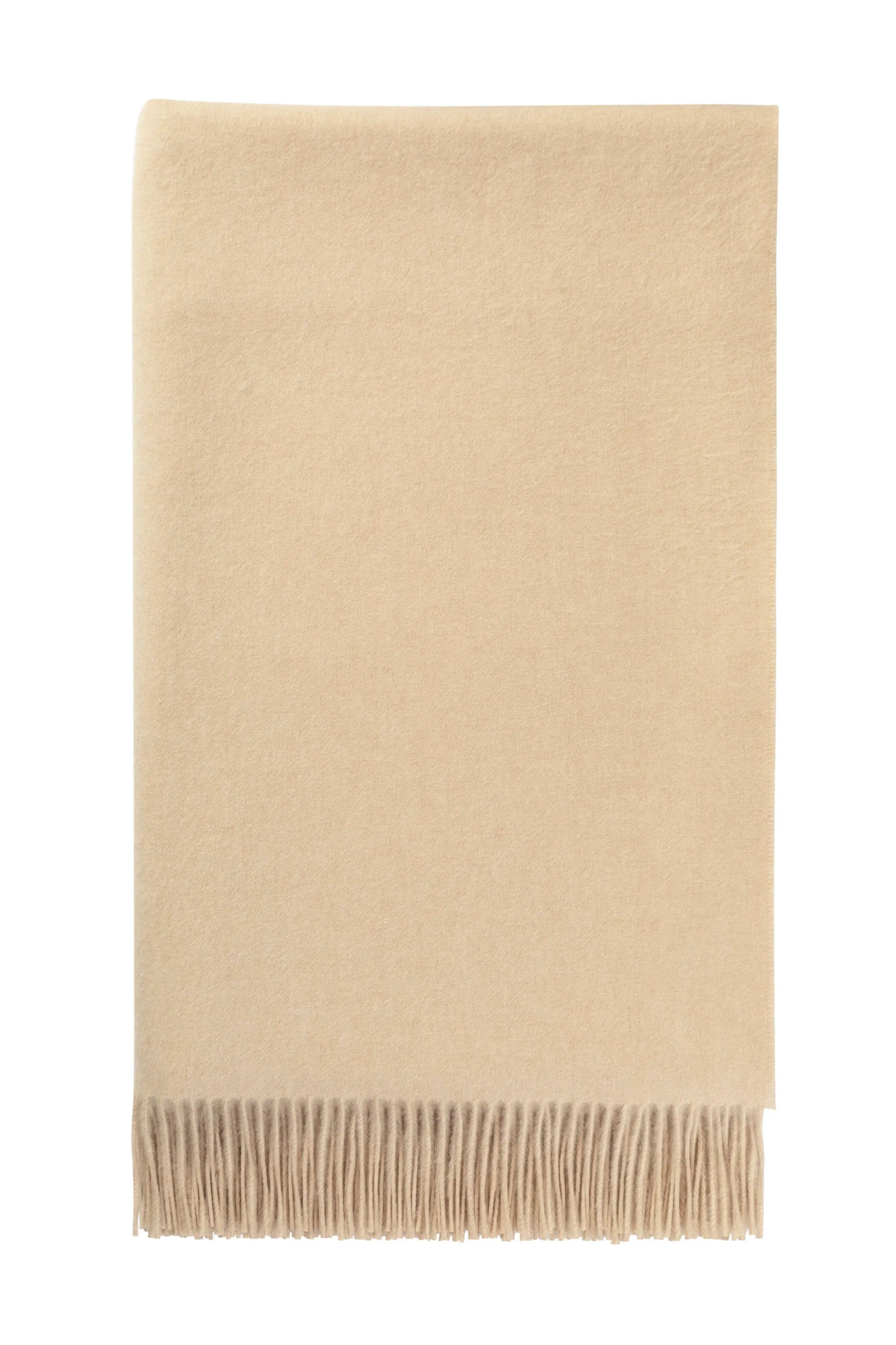 Johnstons of Elgin 2024 Blanket Collection Blonde Plain Cashmere Bed Throw on a white background WA001159HB0167ONE