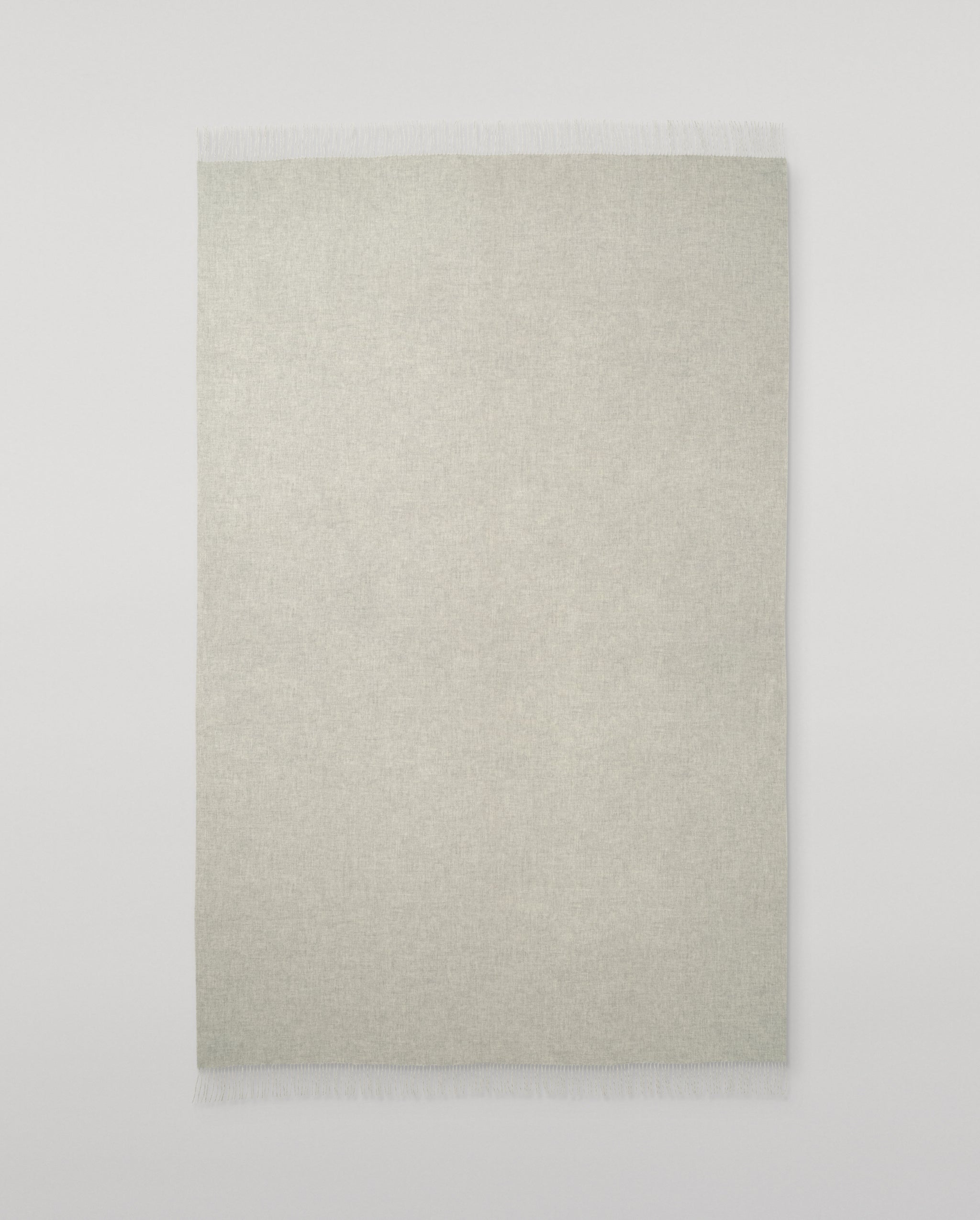 Reversible Light Grey & White Cashmere Bed Throw