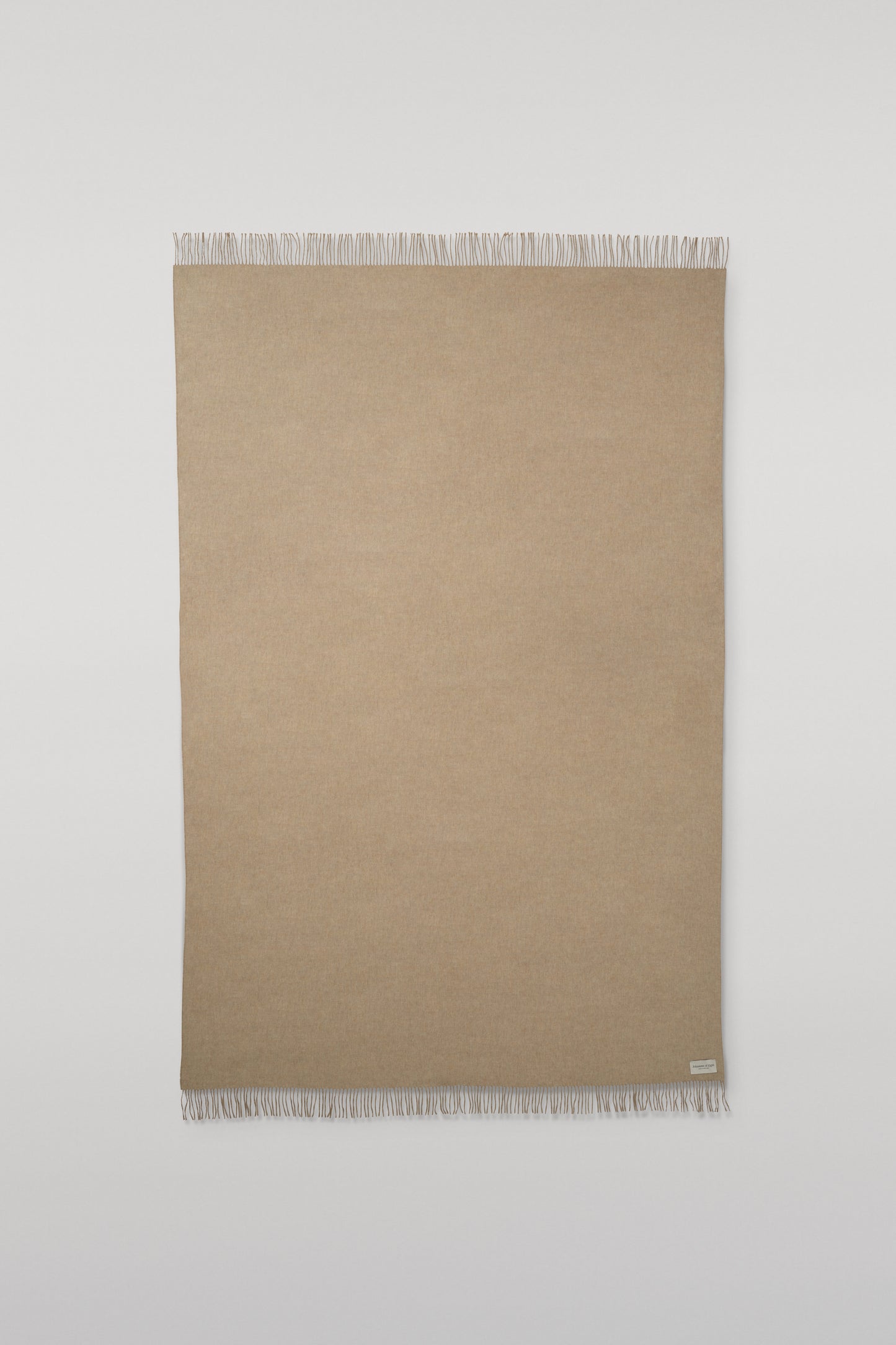 Johnstons of Elgin Interiors Collection Otter & Oatmeal Reversible Cashmere Bed Throw on a white background  WA001374RU7621ONE