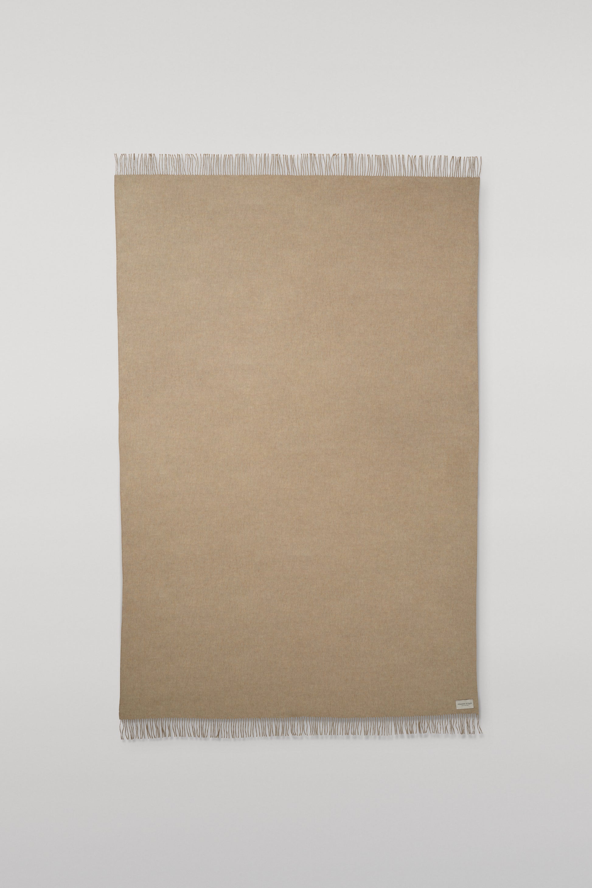 Johnstons of Elgin Interiors Collection Otter & Oatmeal Reversible Cashmere Bed Throw on a white background  WA001374RU7621ONE