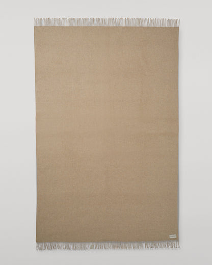 ohnstons of Elgin Interiors Collection Otter & Oatmeal Reversible Cashmere Bed Throw on a white background  WA001374RU7621ONE