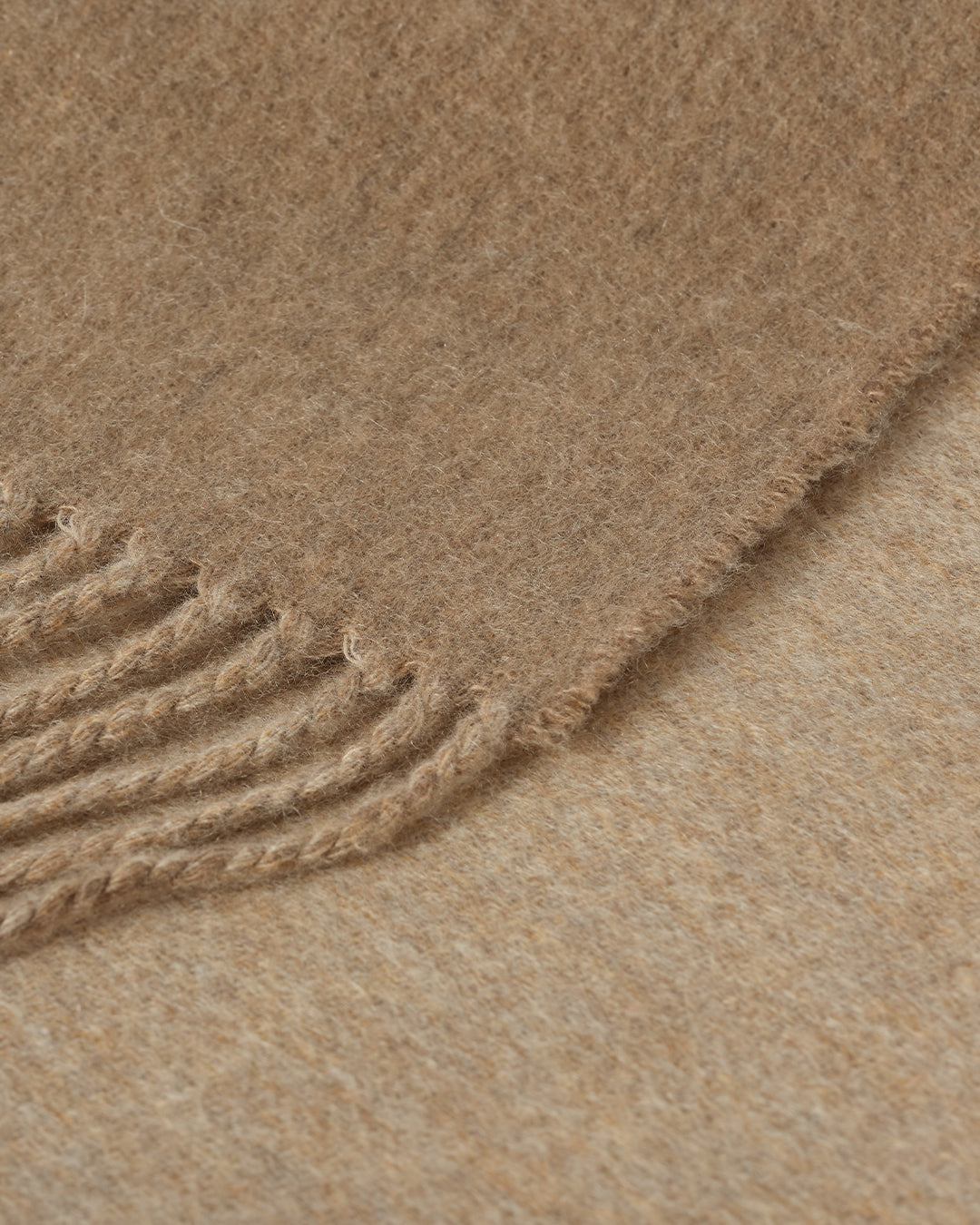 ohnstons of Elgin Interiors Collection Otter & Oatmeal Reversible Cashmere Bed Throw on a white background  WA001374RU7621ONE