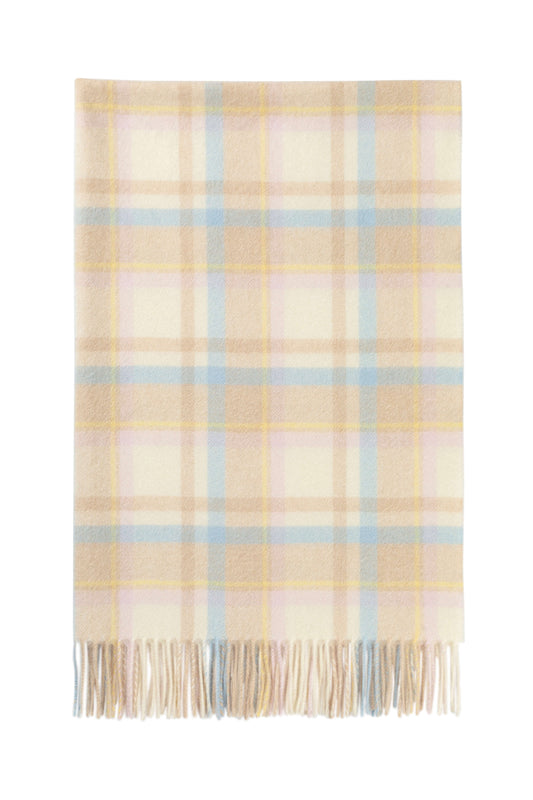 Johnstons of Elgin 2024 Baby Blanket Collection Natural Check Cashmere Baby Blanket WA001954RU7476ONE