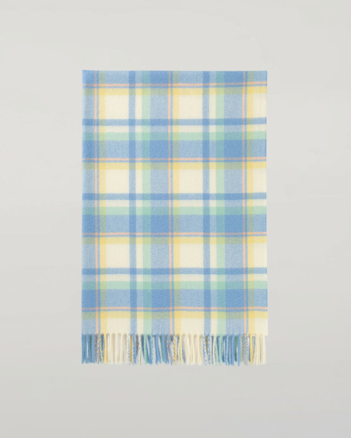 Johnstons of Elgin Baby Blanket Collection Blue Green Check Cashmere Baby Blanket WA001954RU7474ONE