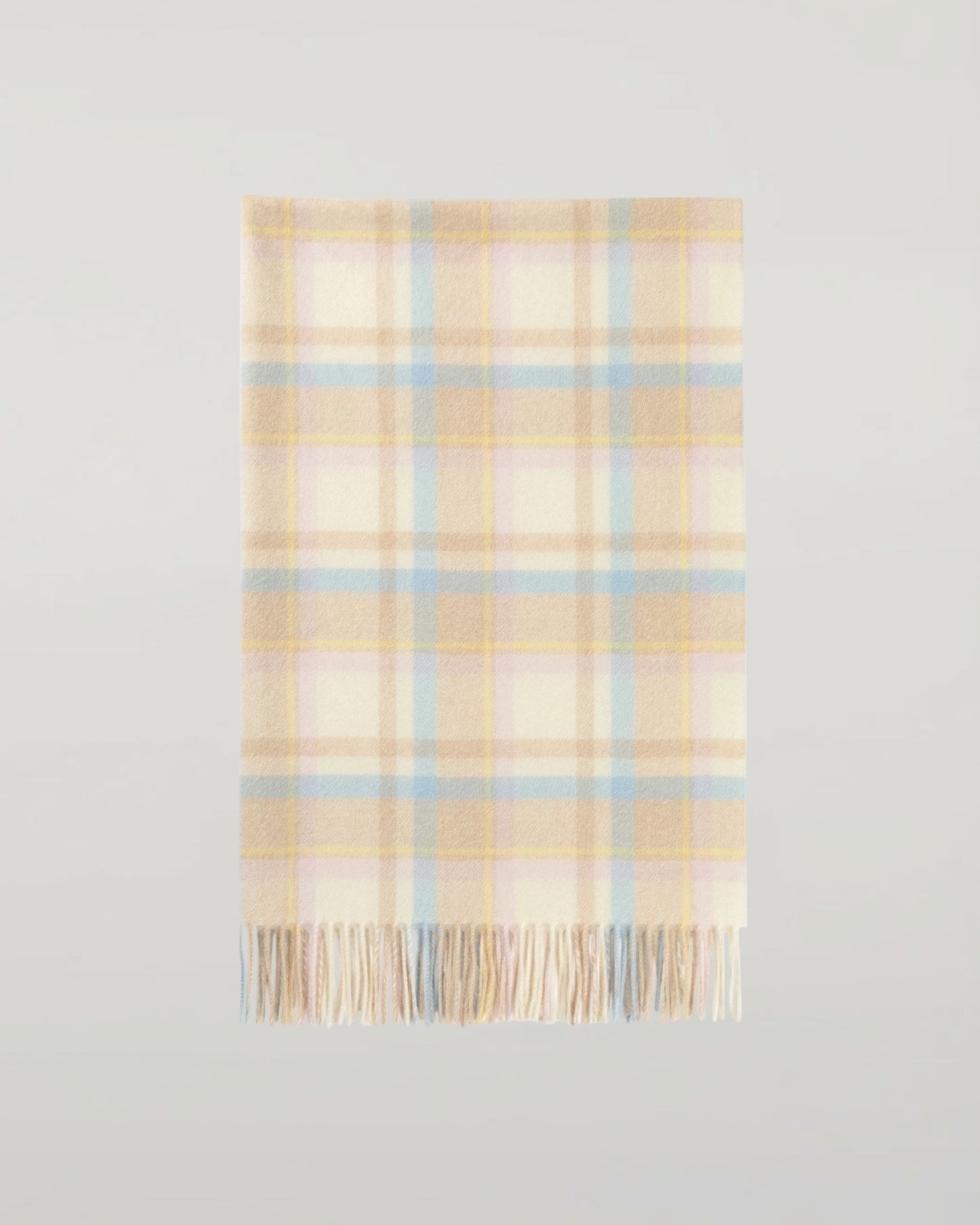 Johnstons of Elgin 2024 Baby Blanket Collection Natural Check Cashmere Baby Blanket WA001954RU7476ONE