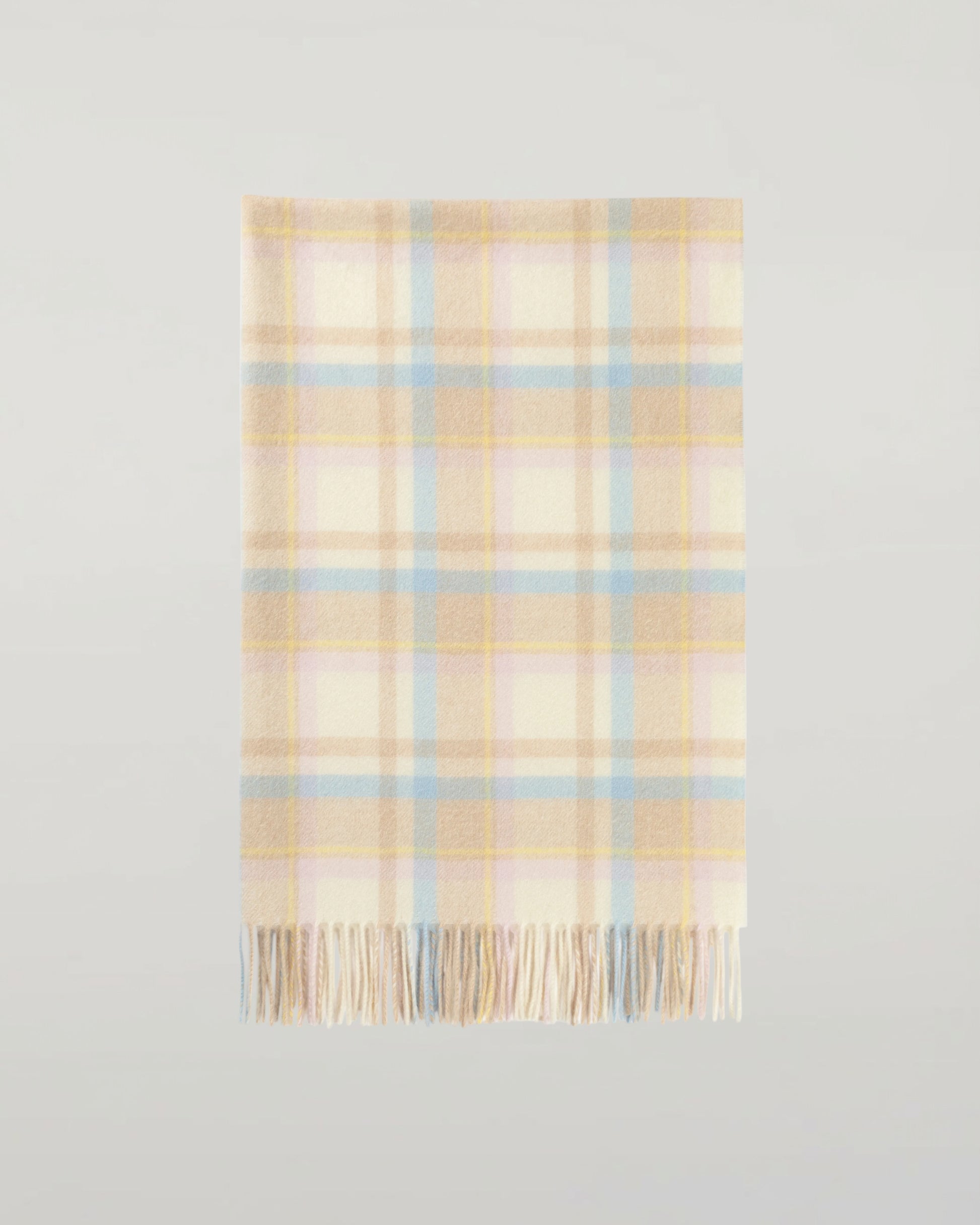 Johnstons of Elgin 2024 Baby Blanket Collection Natural Check Cashmere Baby Blanket WA001954RU7476ONE