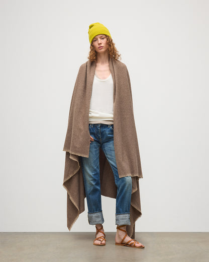 Johnstons of Elgin Mountain Twill Cashmere Blanket in Natural WA002639RU7756ONE