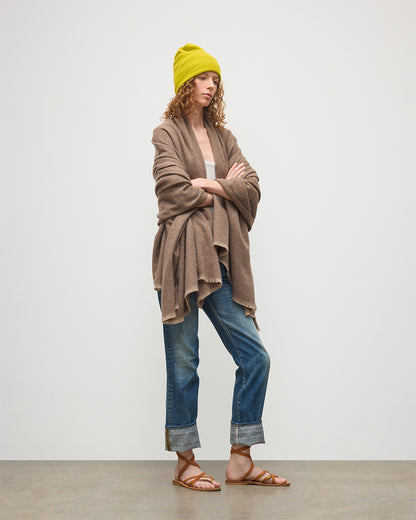 Johnstons of Elgin Mountain Twill Cashmere Blanket in Natural WA002639RU7756ONE