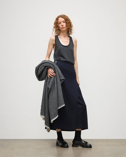 Johnstons of Elgin Mountain Twill Cashmere Blanket in Monochrome WA002639RU7757ONE