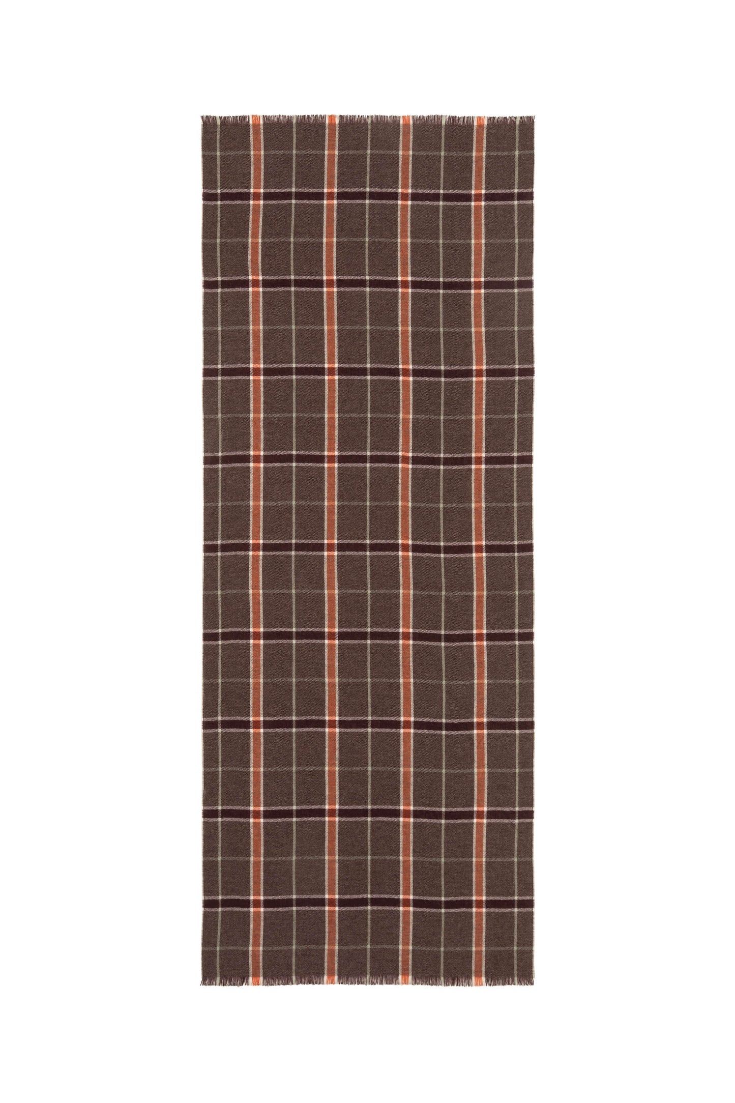 Johnstons of Elgin AW24 Woven Accessory Ember Madras Check Lightweight Cashmere Stole WA001174RU7510ONE