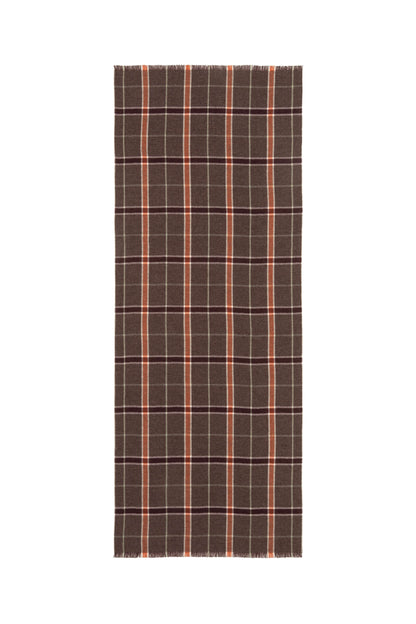 Johnstons of Elgin AW24 Woven Accessory Ember Madras Check Lightweight Cashmere Stole WA001174RU7510ONE