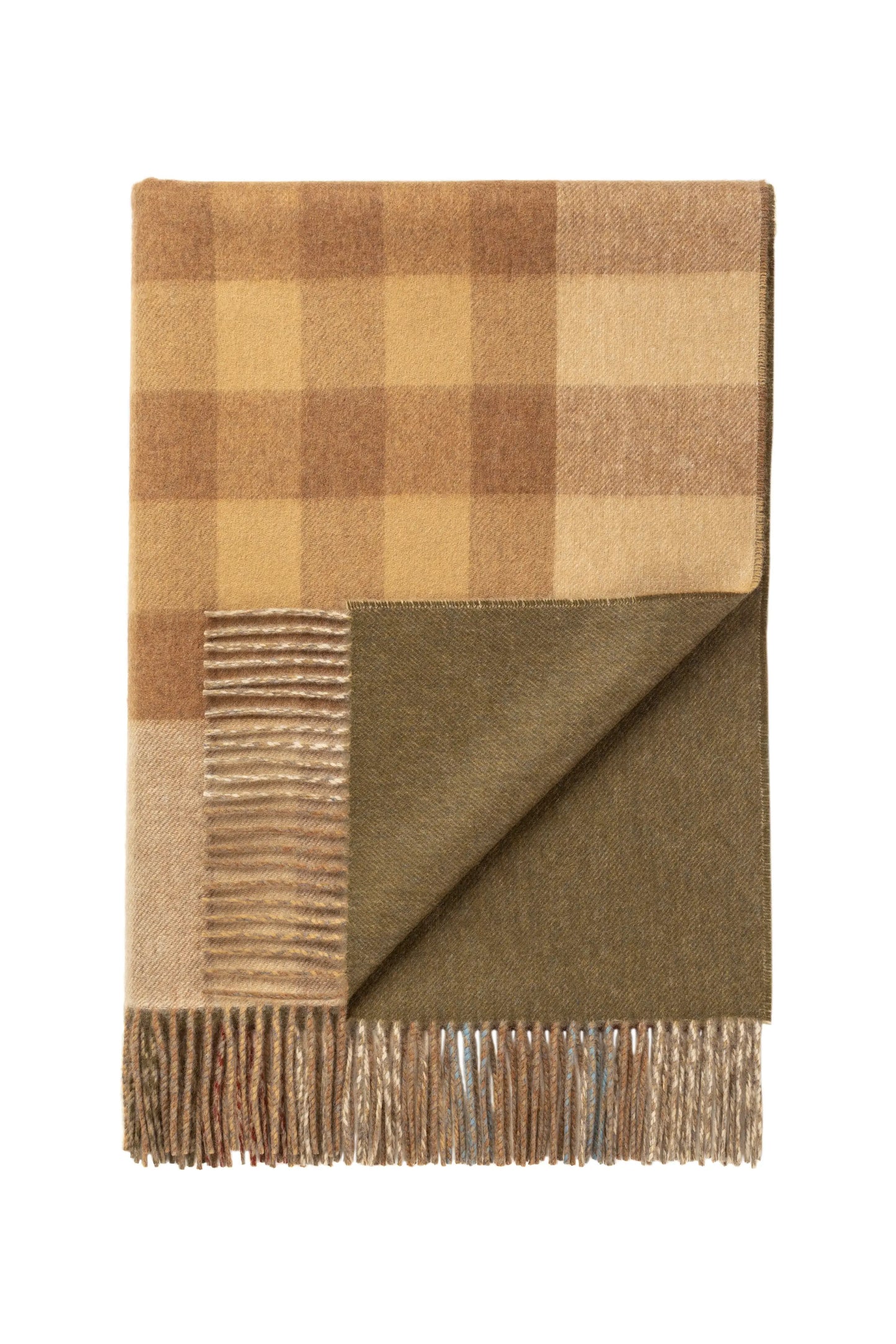 Plaid blanket with brown and beige colors on a white background WA000013RU7286ONE
