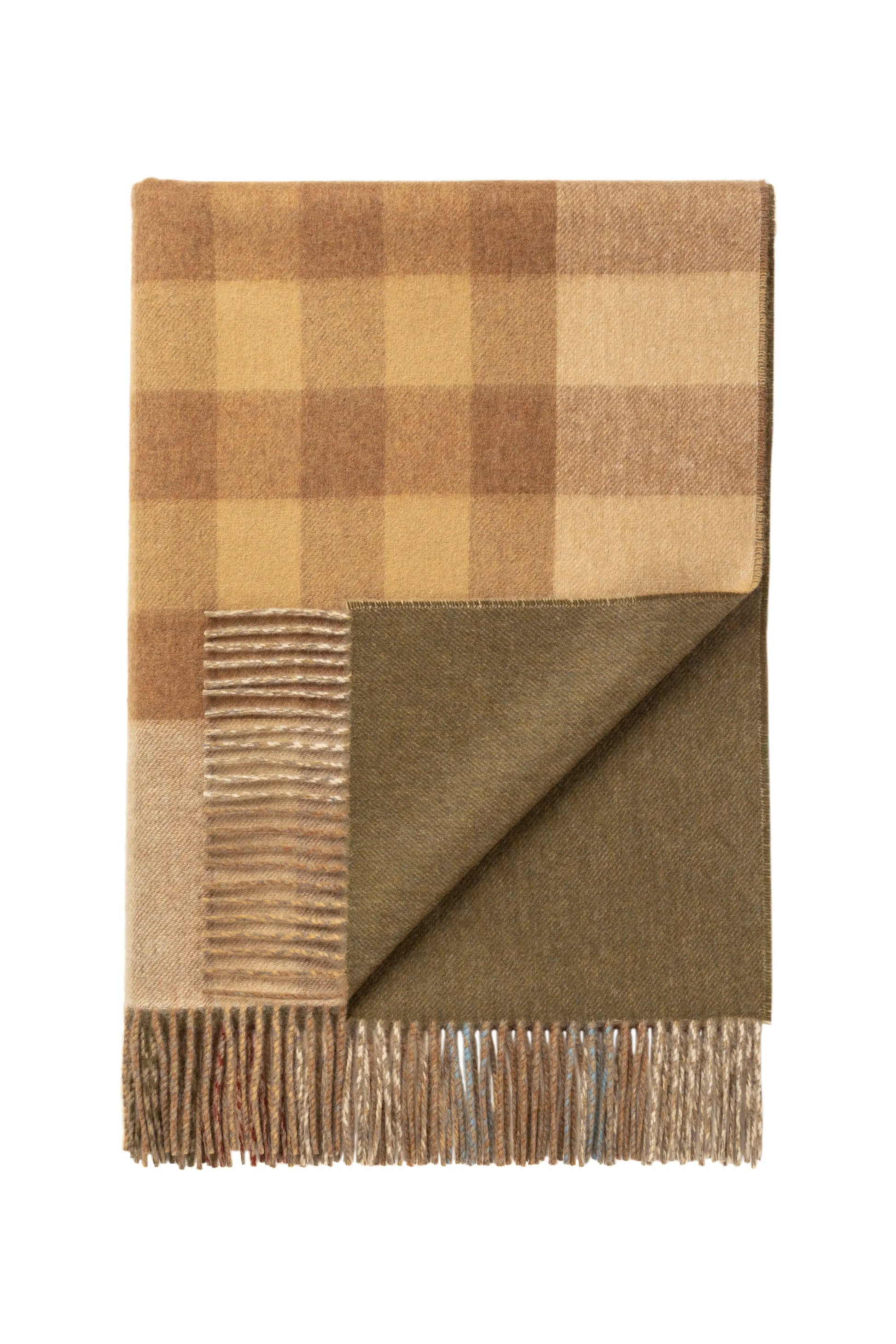 Plaid blanket with brown and beige colors on a white background WA000013RU7286ONE