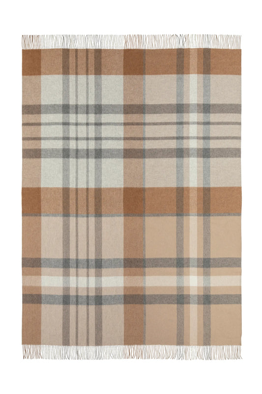 Johnstons of Elgin’s Leven Check Reversible Cashmere Throw flat on a white background WA000013RU7288ONE
