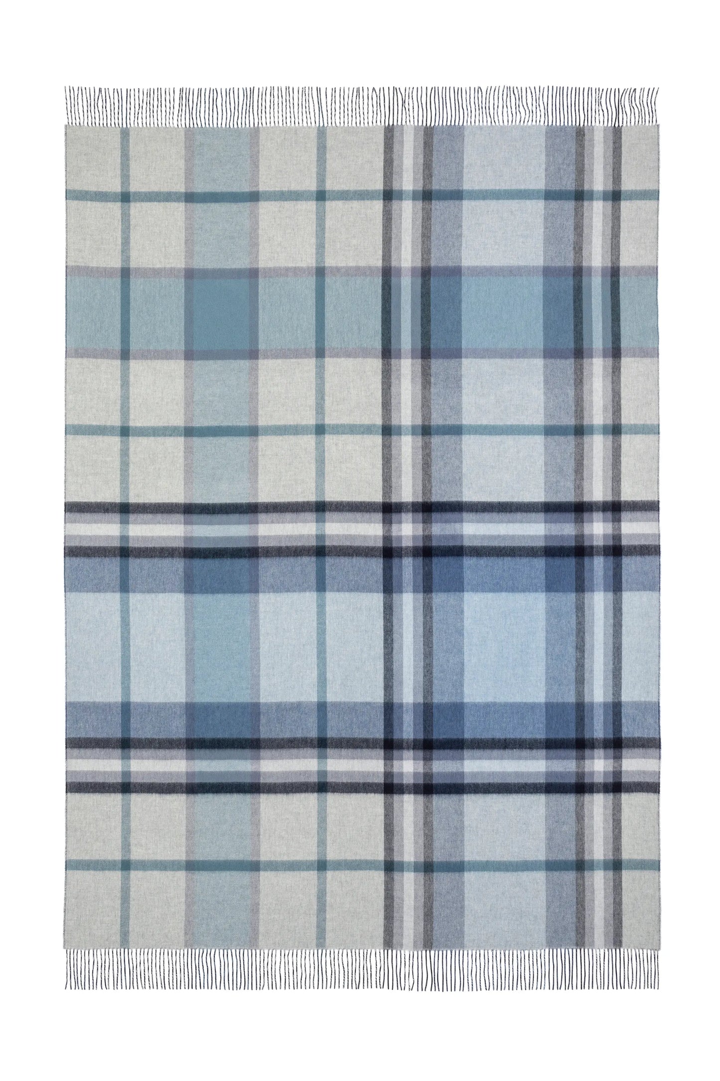 Johnstons of Elgin’s Spey Check Reversible Cashmere Throw flat on a white background WA000013RU7290