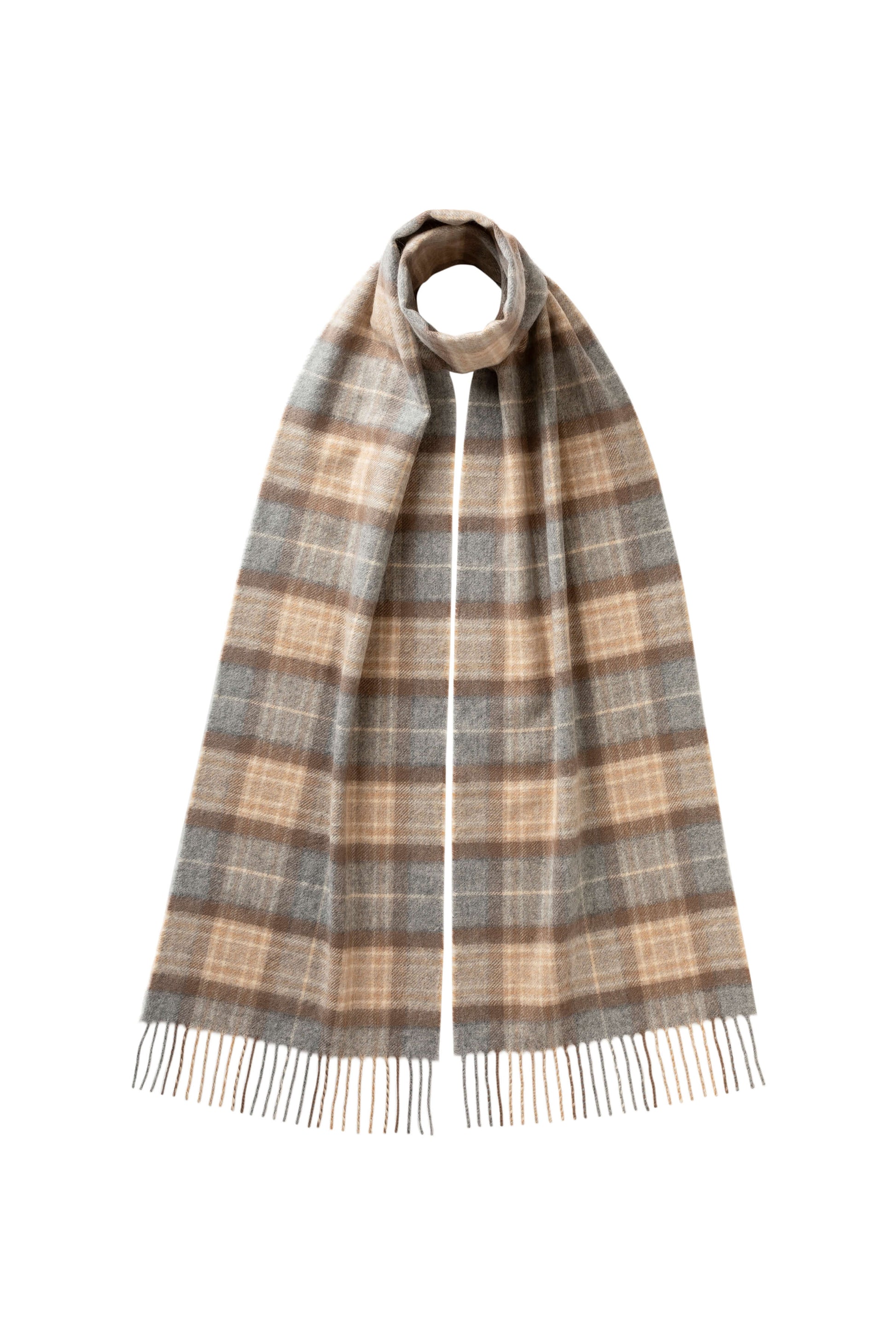 Johnstons of Elgin AW25 Woven Accessories Natural MacKellar Natural MacKellar Tartan Cashmere Scarf WA000016KU0542N/A