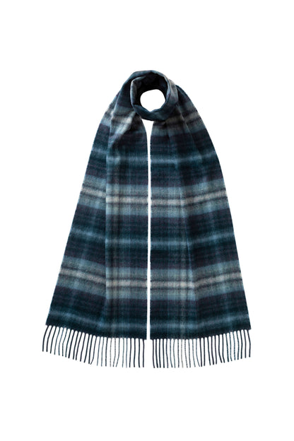 Johnstons of Elgin AW25 Woven Accessories Blue Blue Soft Blur Check Cashmere Scarf WA000016RU7632ONE
