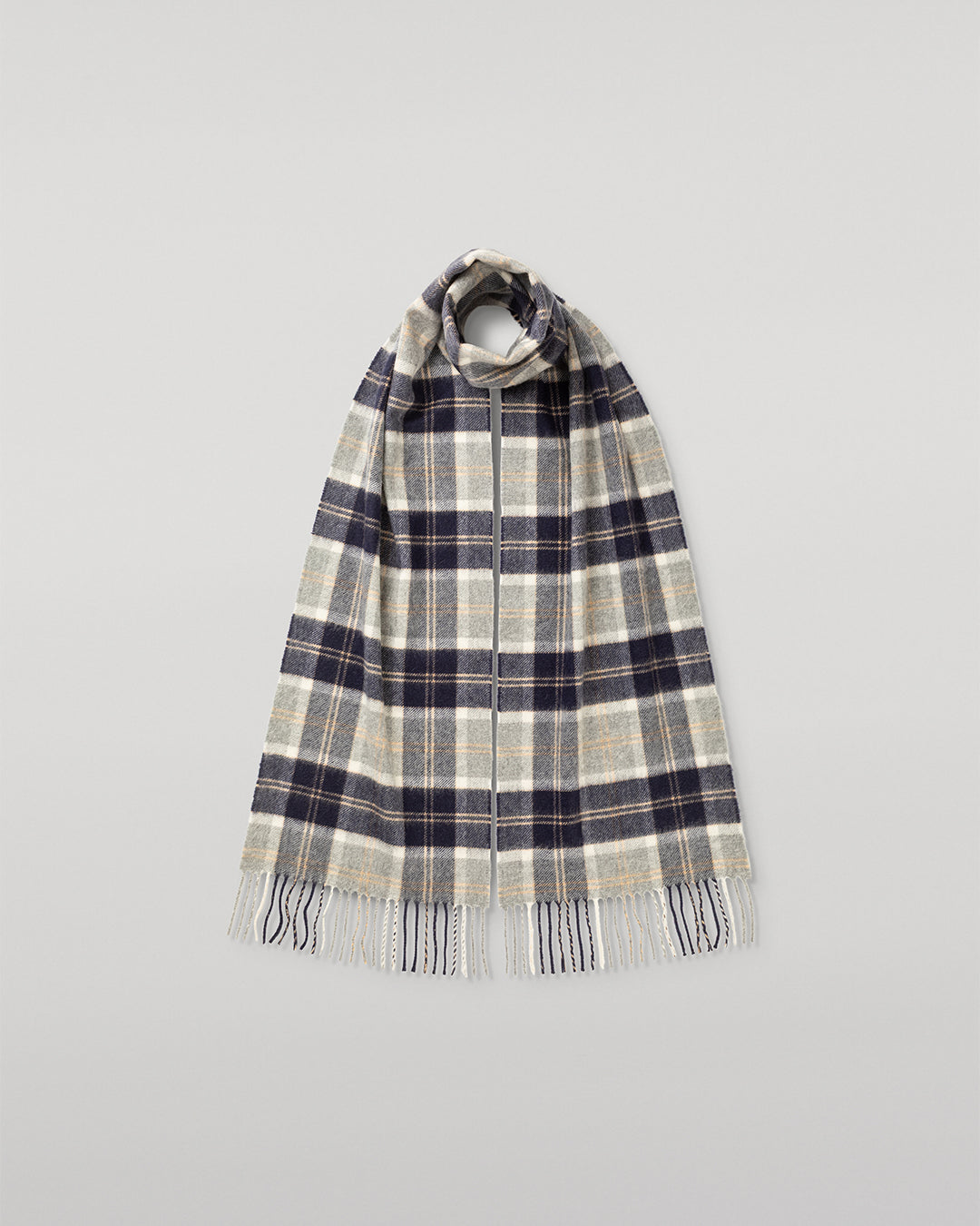 Johnstons of Elgin AW24 Woven Accessory Silver Bannockbane Tartan Cashmere Scarf WA000016KU0499N/A