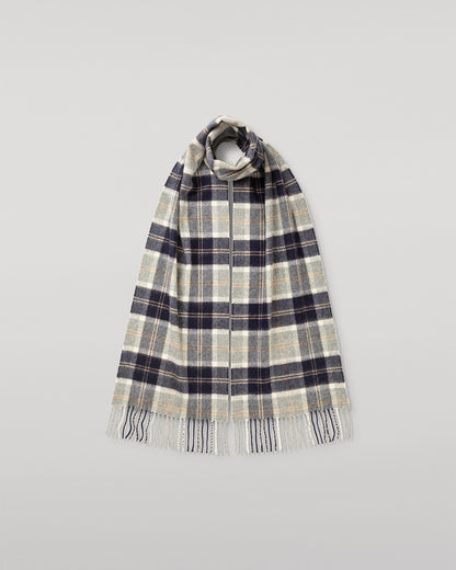 Johnstons of Elgin AW24 Woven Accessory Silver Bannockbane Tartan Cashmere Scarf WA000016KU0499N/A