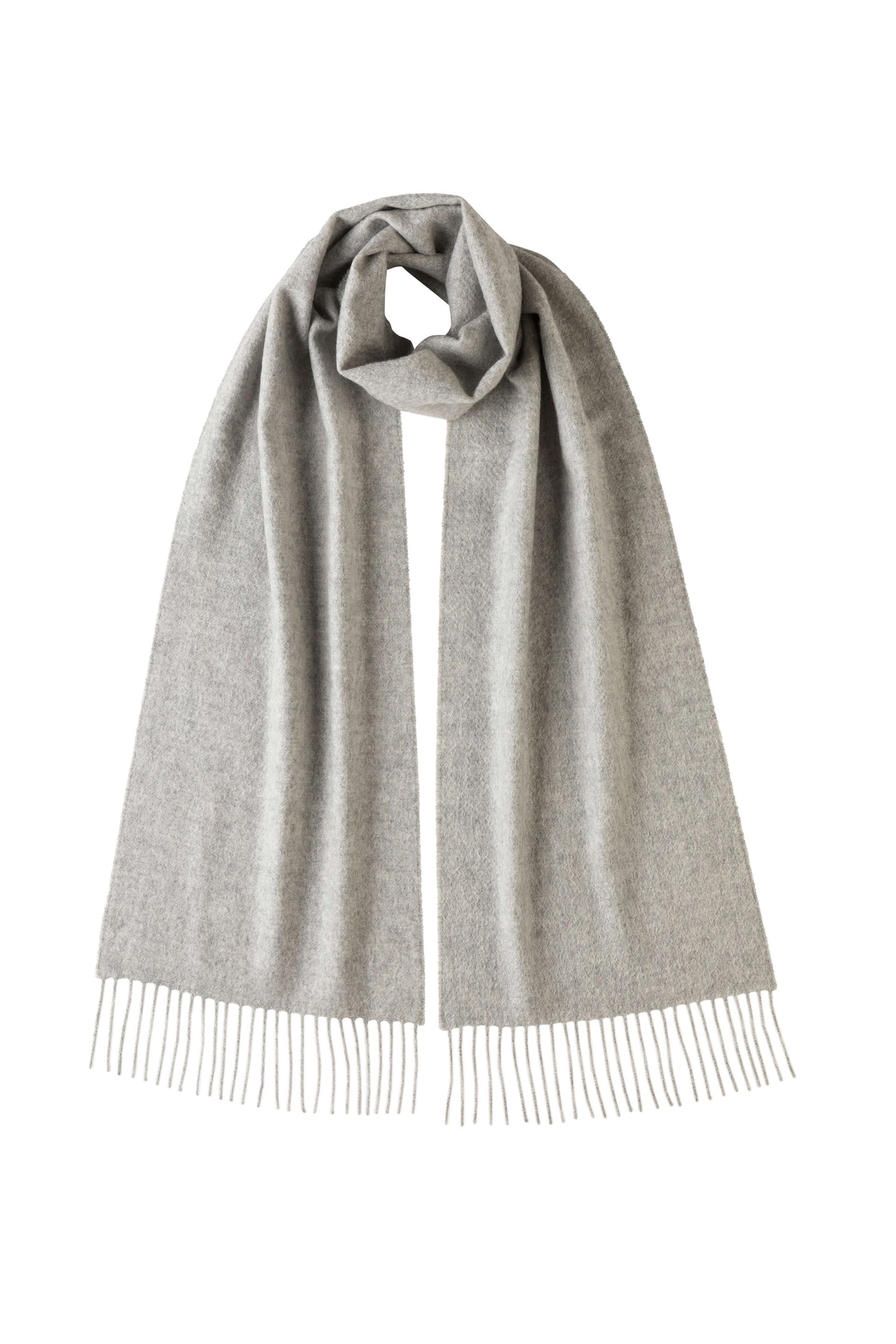 Johnstons of Elgin AW24 Woven Accessory Light Grey Cashmere Scarf WA000016HA0200ONE