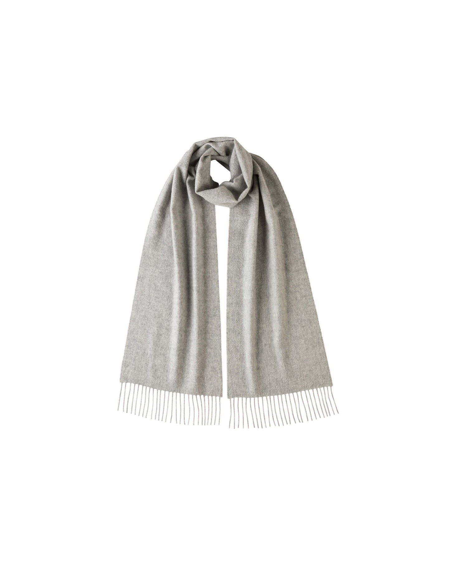 Johnstons of Elgin Grey scarf on a white background 365GIFTSET7A