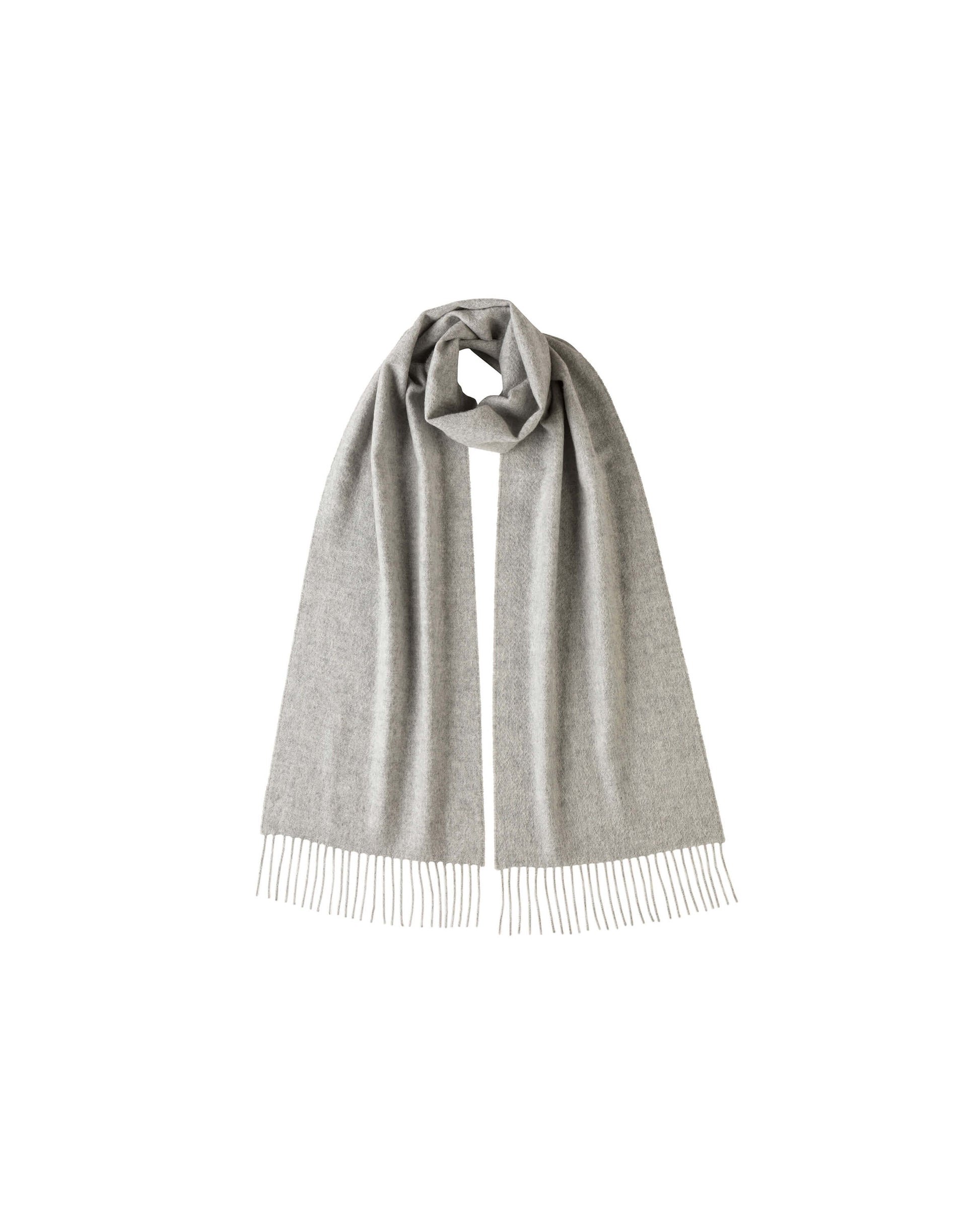 Johnstons of Elgin Grey scarf on a white background 365GIFTSET7A