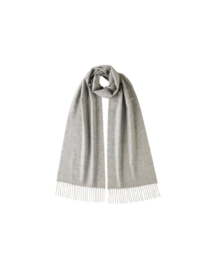 Johnstons of Elgin Grey scarf on a white background 365GIFTSET7A