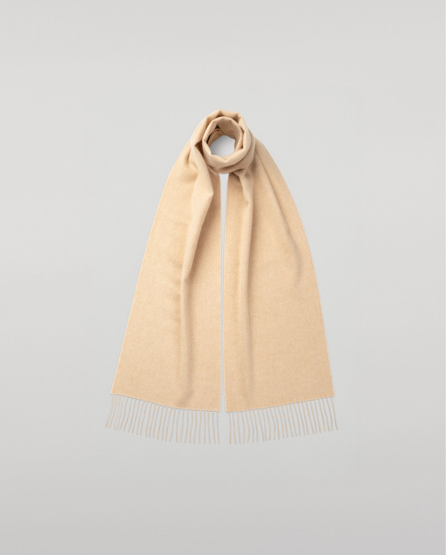 Johnstons of Elgin Cashmere Scarf in Blonde on a white background WA000016HB0167ONE