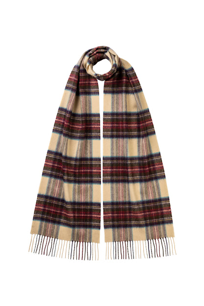 Johnstons of Elgin AW24 Woven Accessory Hessian Dress Stewart Tartan Cashmere Scarf WA000016KU0010N/A