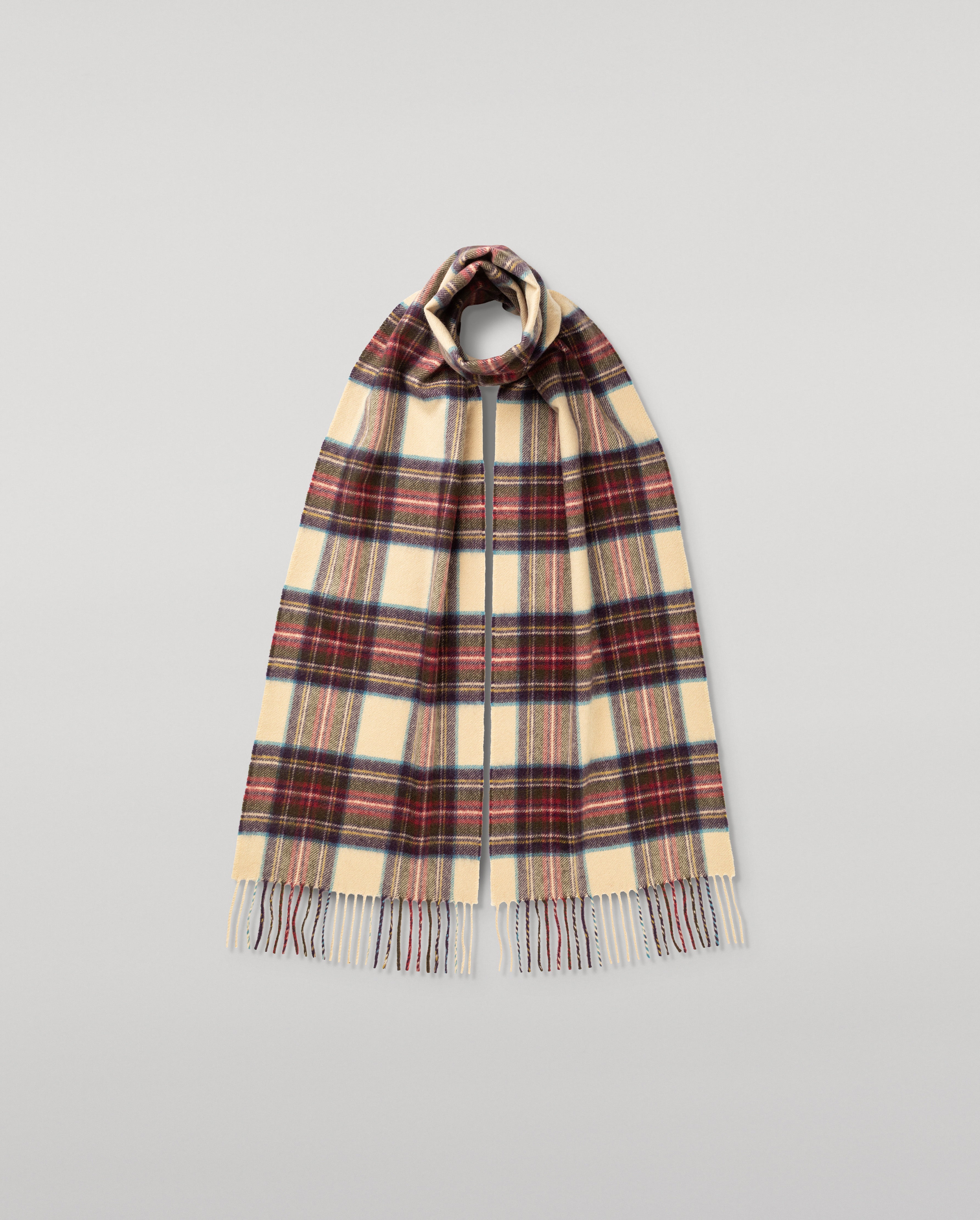 ヘシアン・ドレス スチュワート・タータン カシミヤ・スカーフ