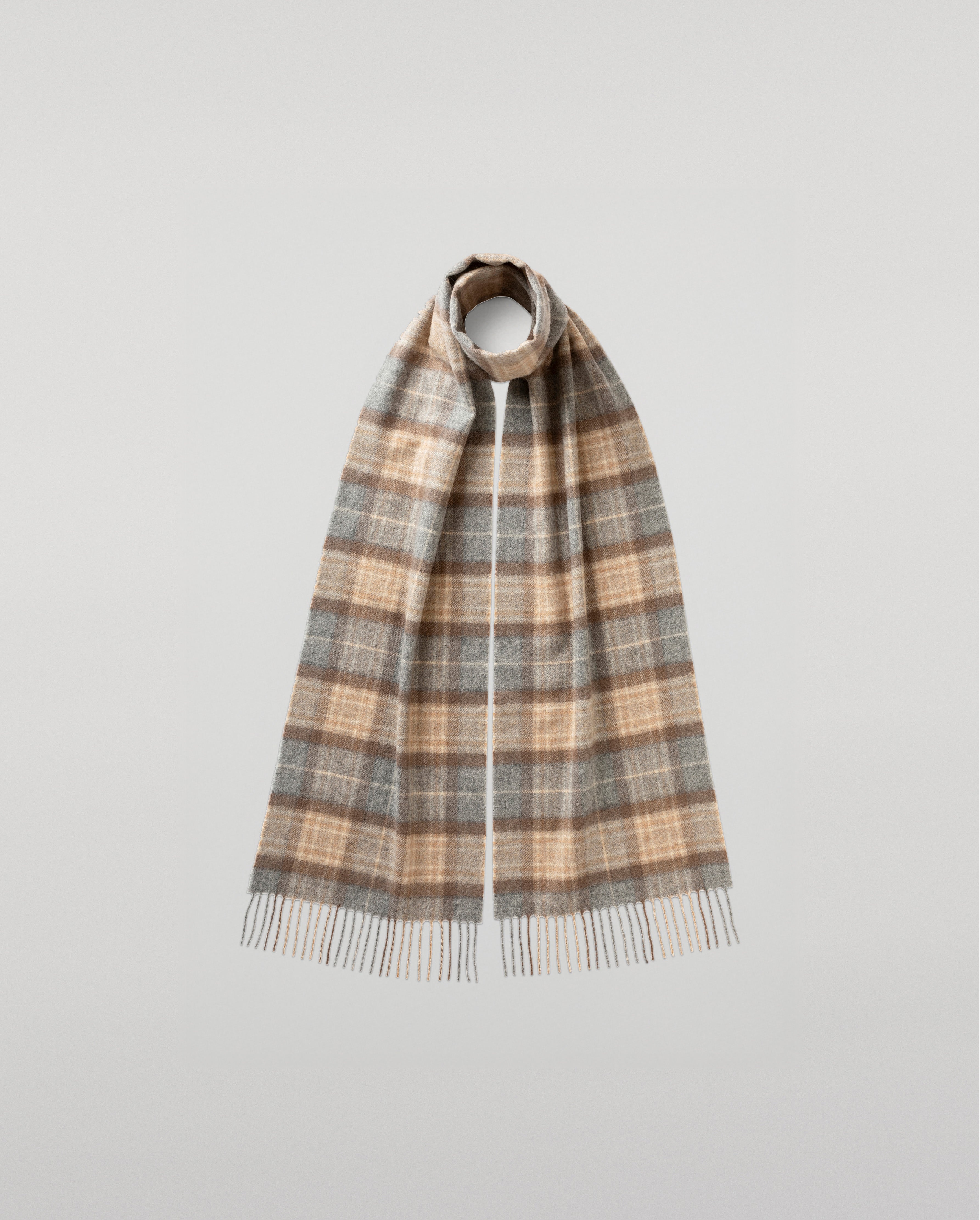 Natural MacKellar Tartan Cashmere Scarf – Johnstons of Elgin