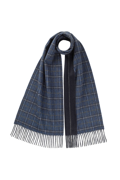 Johnstons of Elgin AW24 Woven Accessory Check & Pinstripe Contrast Check Cashmere Scarf WA000020RU7517ONE