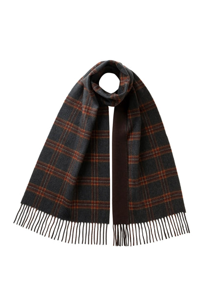 Johnstons of Elgin AW25 Woven Accessories Tartan & Plain Reversible Cashmere Scarf WA000020RU7643ONE
