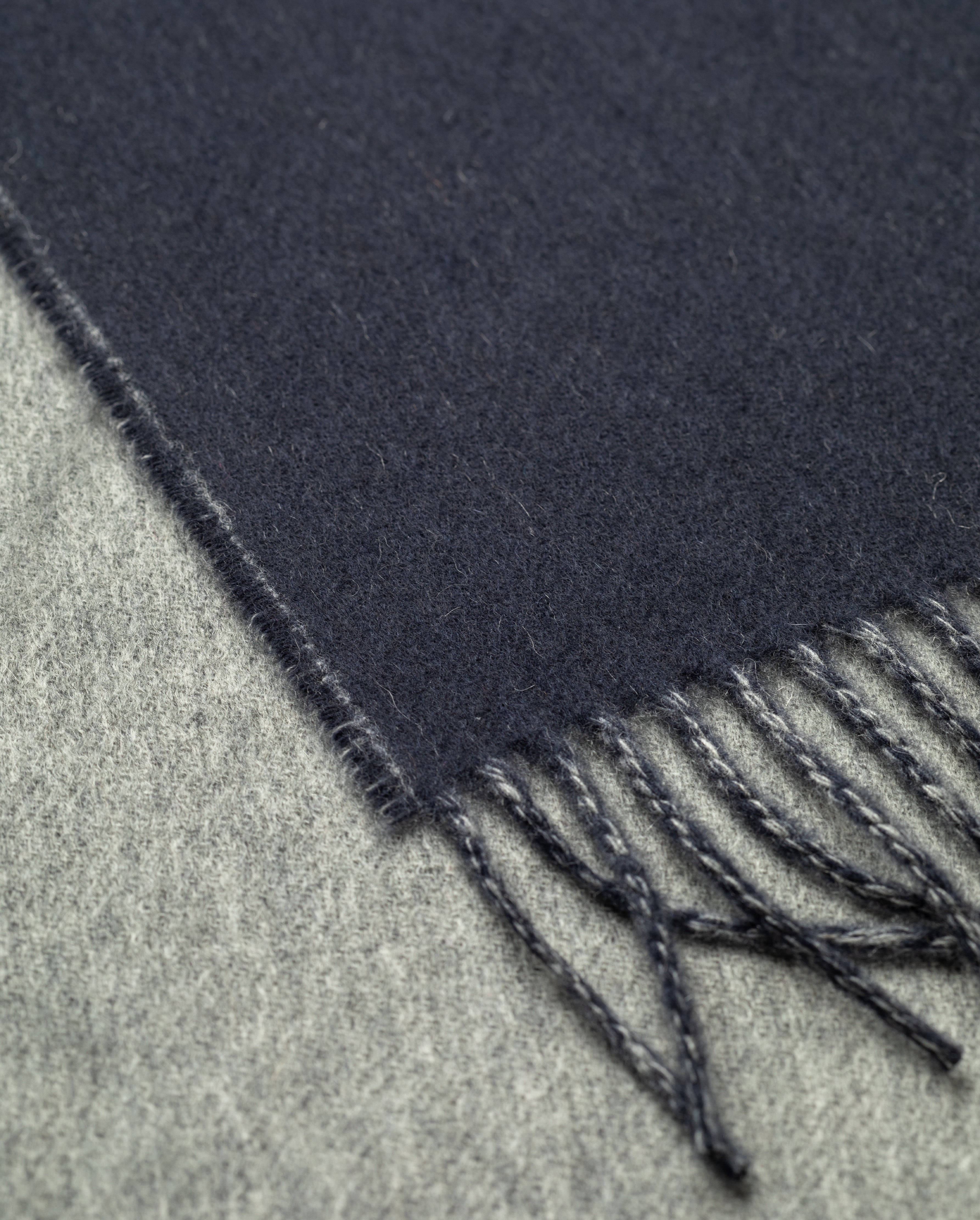 Contrast Navy & Grey Cashmere Scarf – Johnstons of Elgin