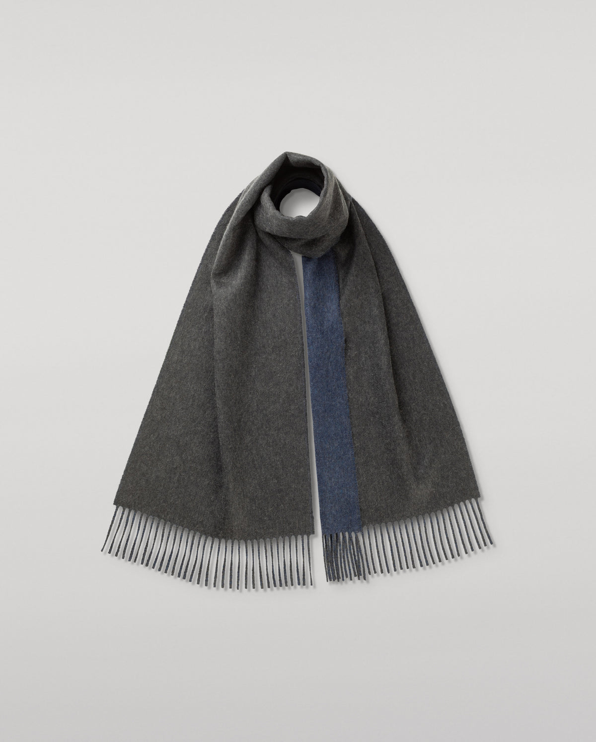 Contrast Charcoal & Cashmere Scarf