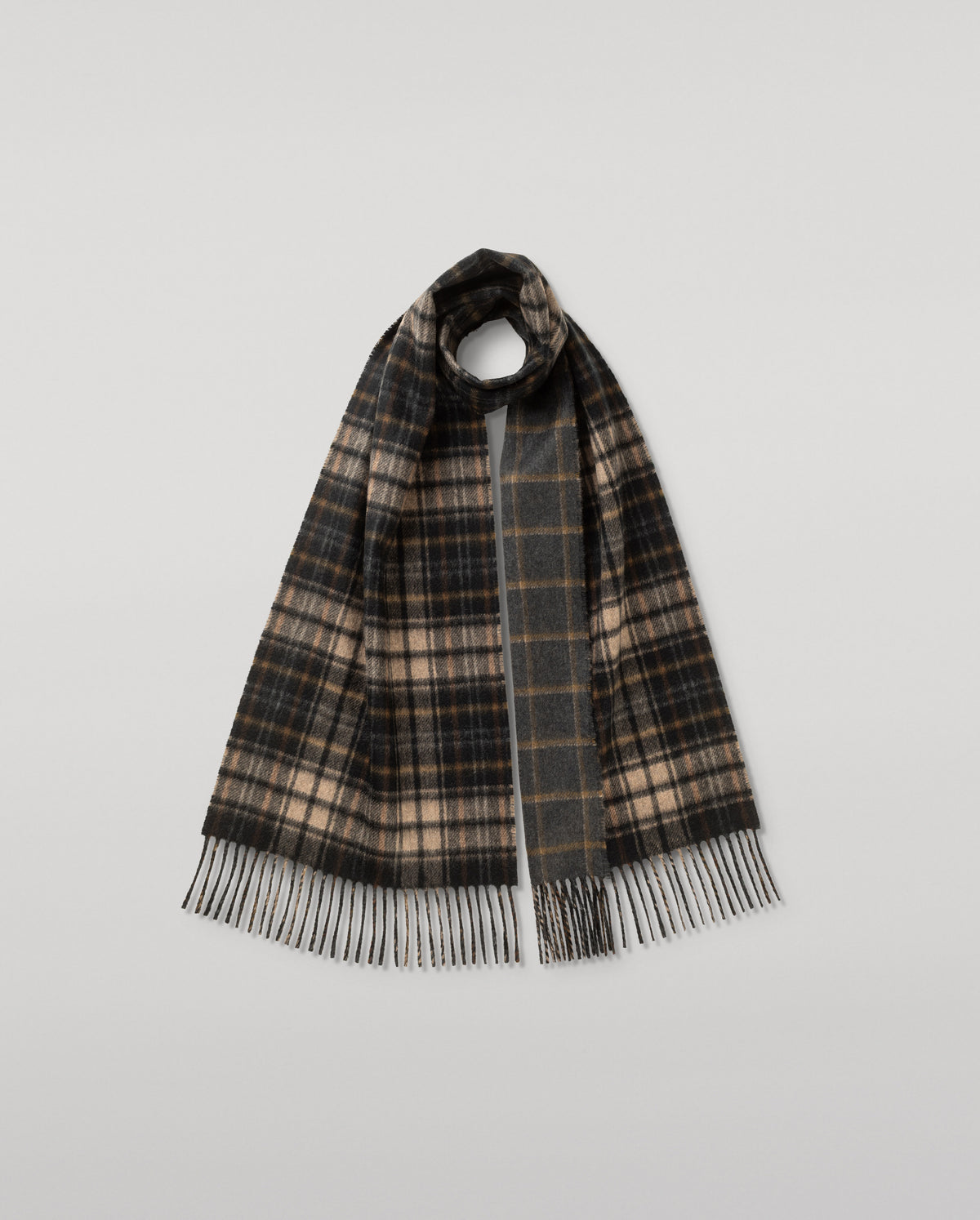 Dunnottar Tartan & Windowpane Cashmere Scarf