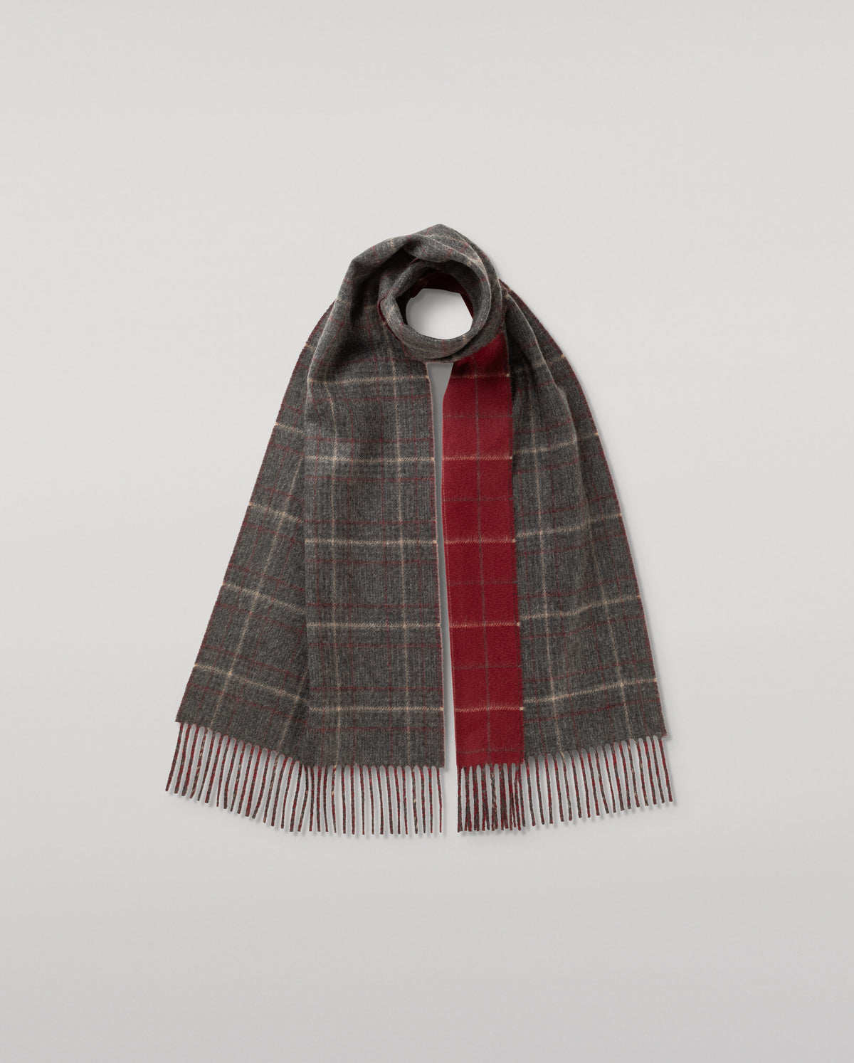 Contrast & Grey Cashmere Scarf