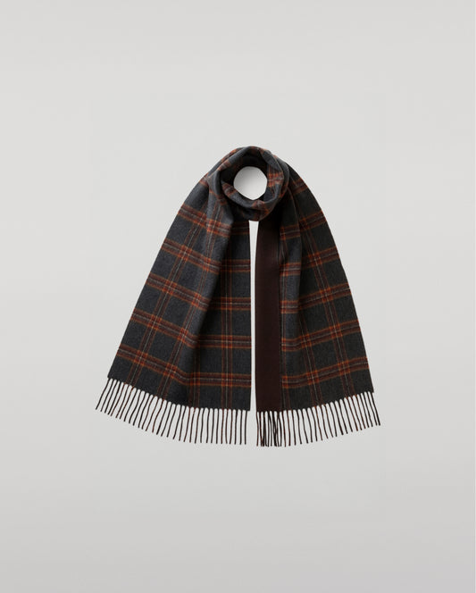 Johnstons of Elgin Woven Accessories Tartan & Plain Reversible Cashmere Scarf WA000020RU7643ONE