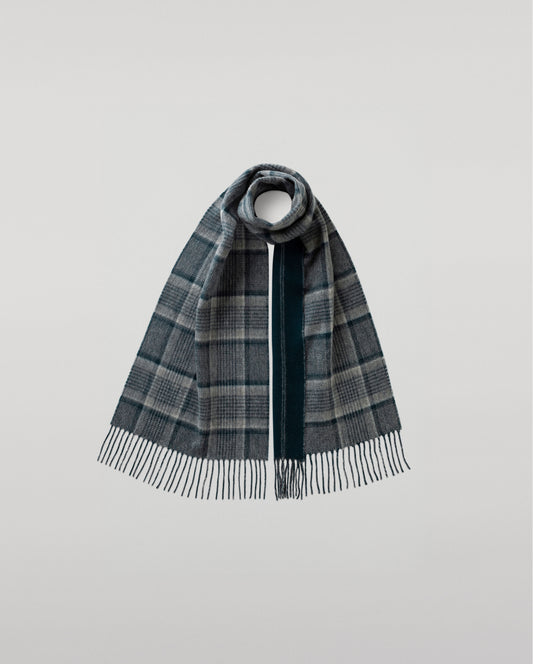 Johnstons of Elgin Woven Accessories Check & Pinstripe Reversible Cashmere Scarf WA000020RU7645ONE