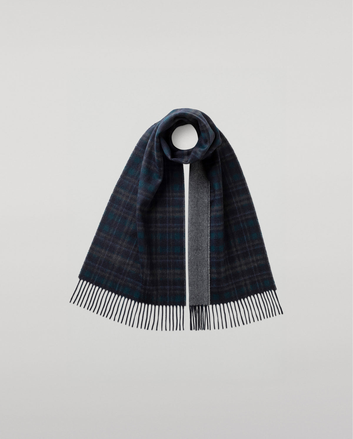 Reversible Tartan Cashmere Scarf