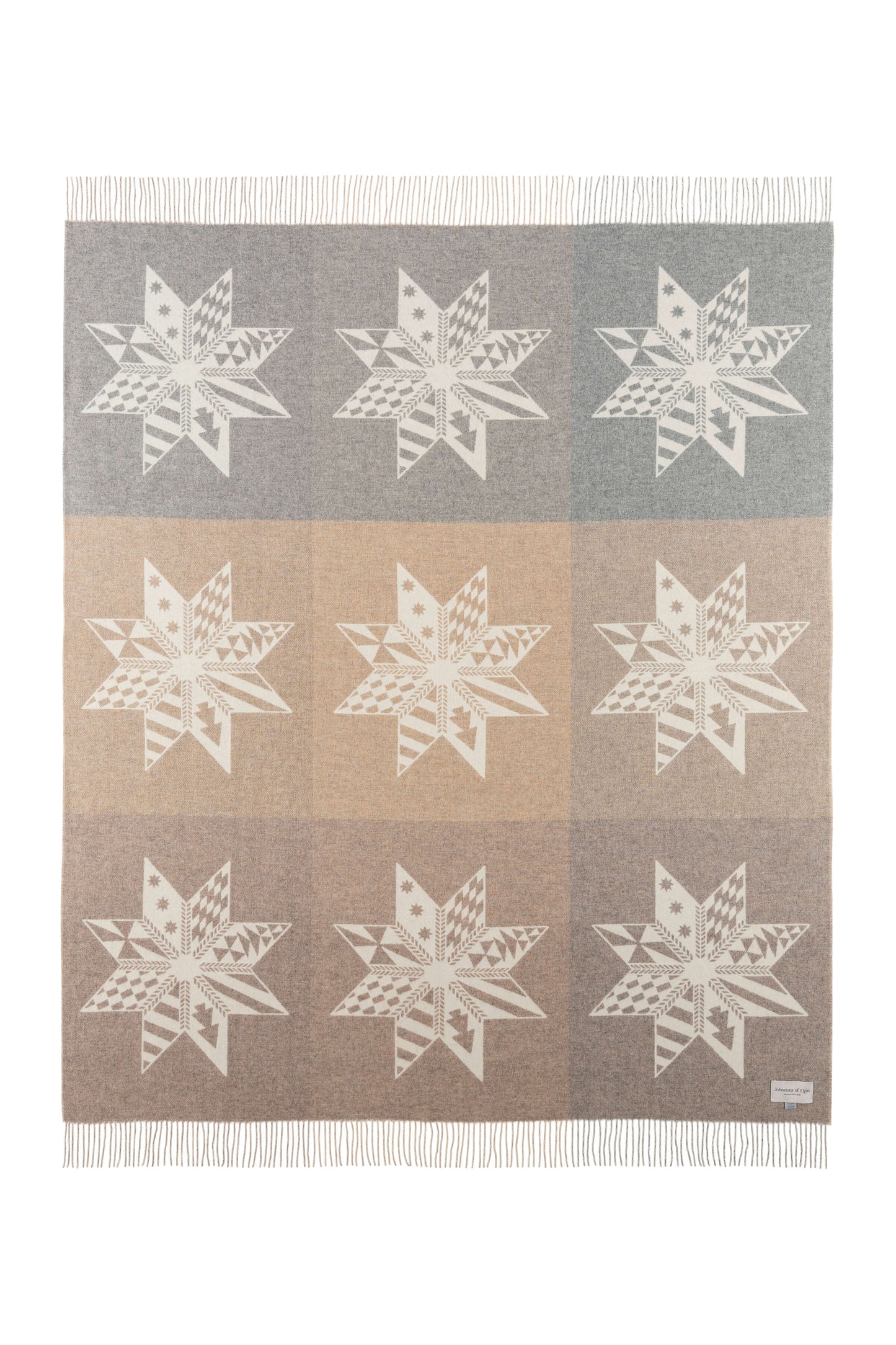 Johnstons of Elgin Christmas Star Cashmere Blanket in natural shades WA002158RU7618ONE