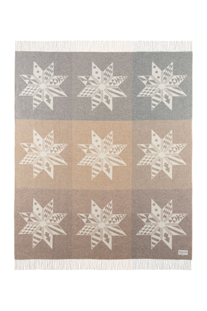 Johnstons of Elgin Christmas Star Cashmere Blanket in natural shades WA002158RU7618ONE