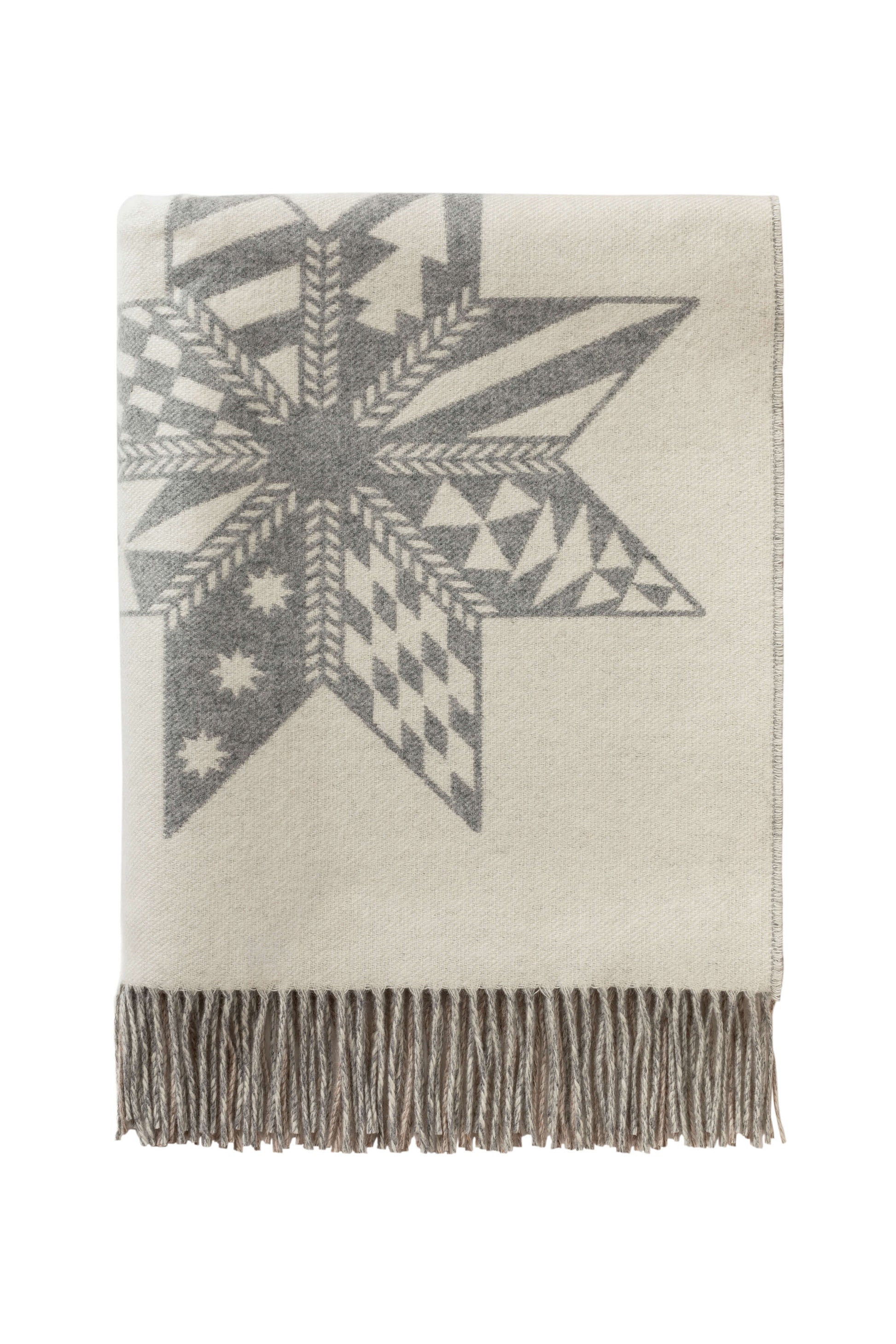 Johnstons of Elgin Christmas Star Cashmere Blanket in natural shades WA002158RU7618ONE