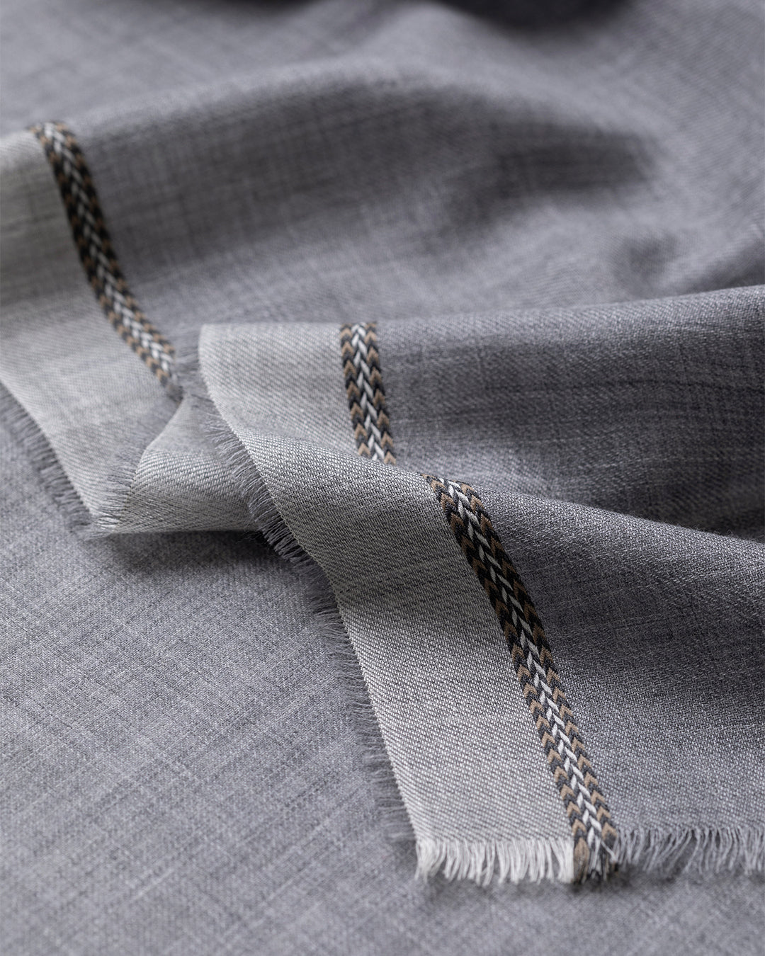 JOHNSTON OF ELGIN IVES CHEVRON BORDER SCARF 100% CASHMERE WA002446RU7700ONE