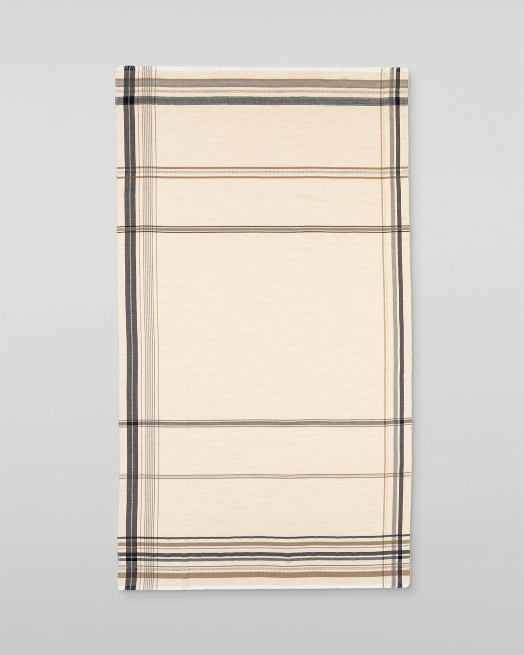 JOHNSTONS OF ELGIN HELMINA CRAMMED DETAIL BORDER SCARF NATURAL 100% CASHMERE WA002459RU7704ONE