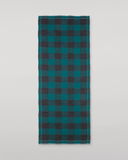 JOHNSTONS OF ELGIN CARNBEE LARGE GINGHAM SCARF GREEN 100% CASHMERE WA002476RU7709ONE