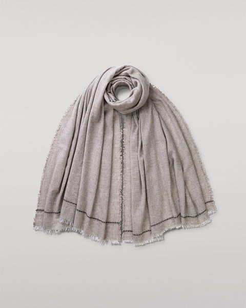 Usan Natural Cashmere Scarf | Scottish Luxury Cashmere & Wool