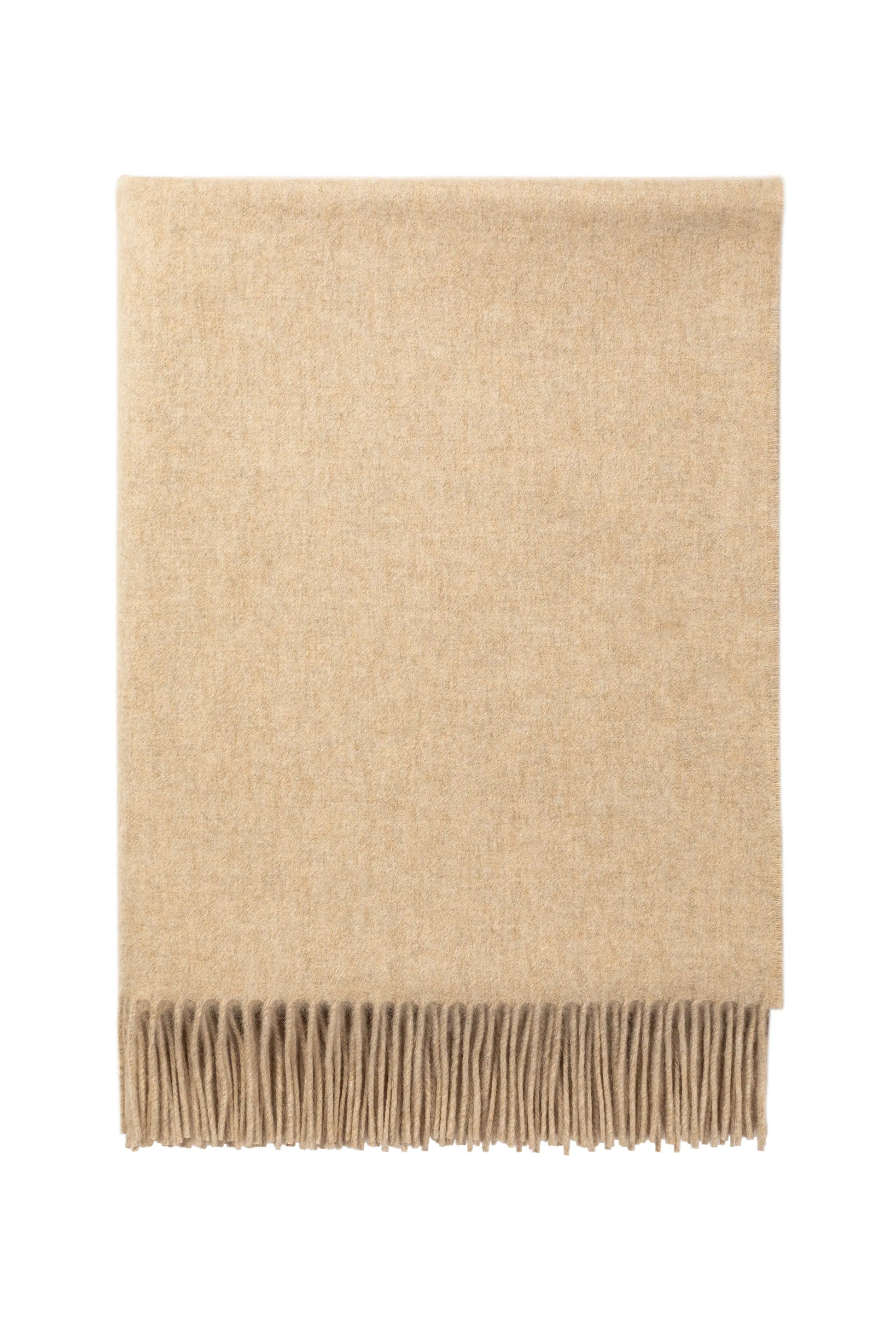 Johnstons of Elgin’s Oat Cashmere Throw folded on a white background WA000055HB0123N/A