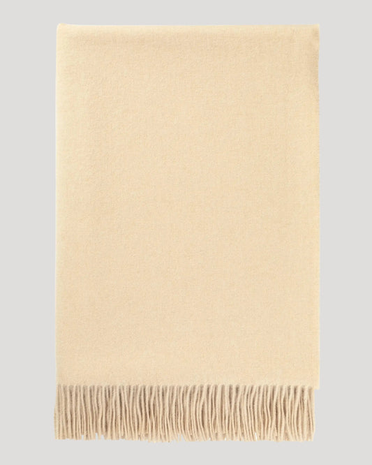 Johnstons of Elgin Interiors Collection Blonde Blonde Cashmere Throw on a white background  WA000055HB0167ONE
