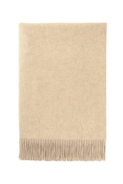 2025 Johnstons of Elgin Interiors Collection Oatmeal Cashmere Throw on a white background  WA000055HB0210ONE